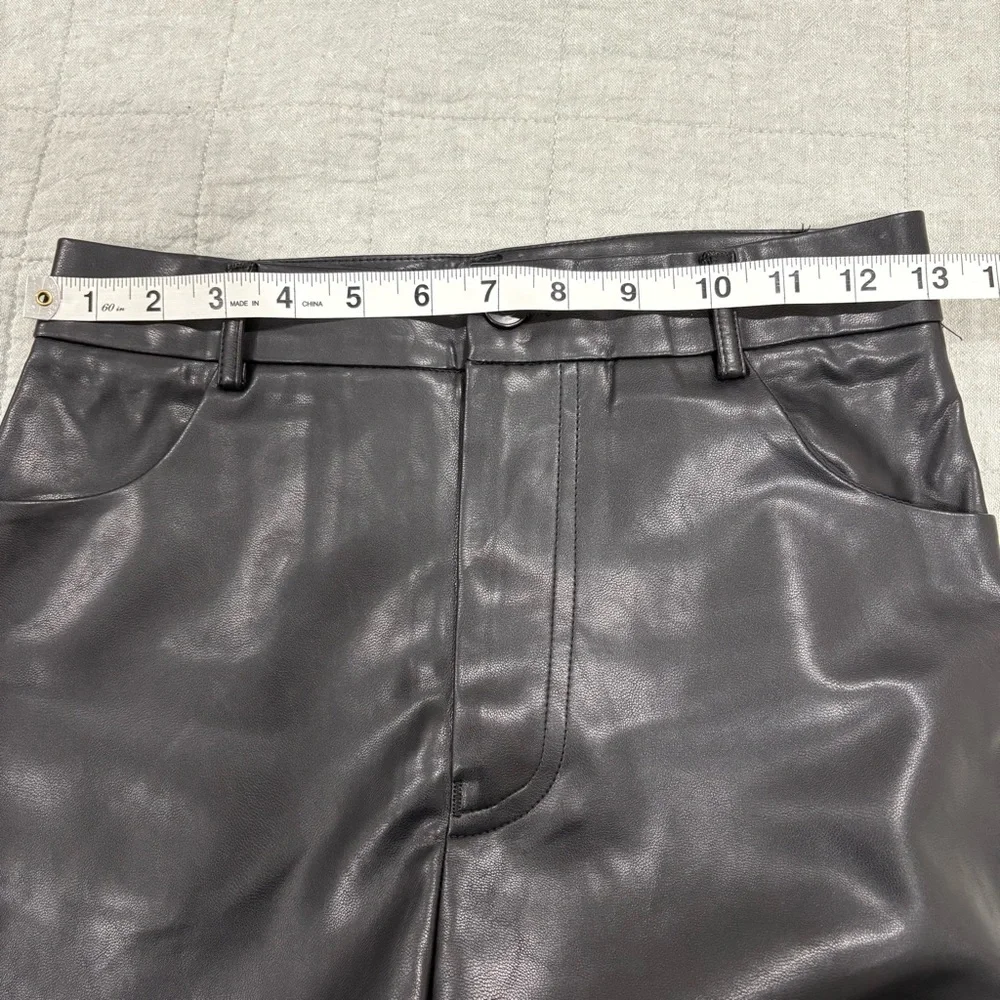 NWT White Fox Boutique You've Got It Pants Black Faux Leather Straight Leg Small